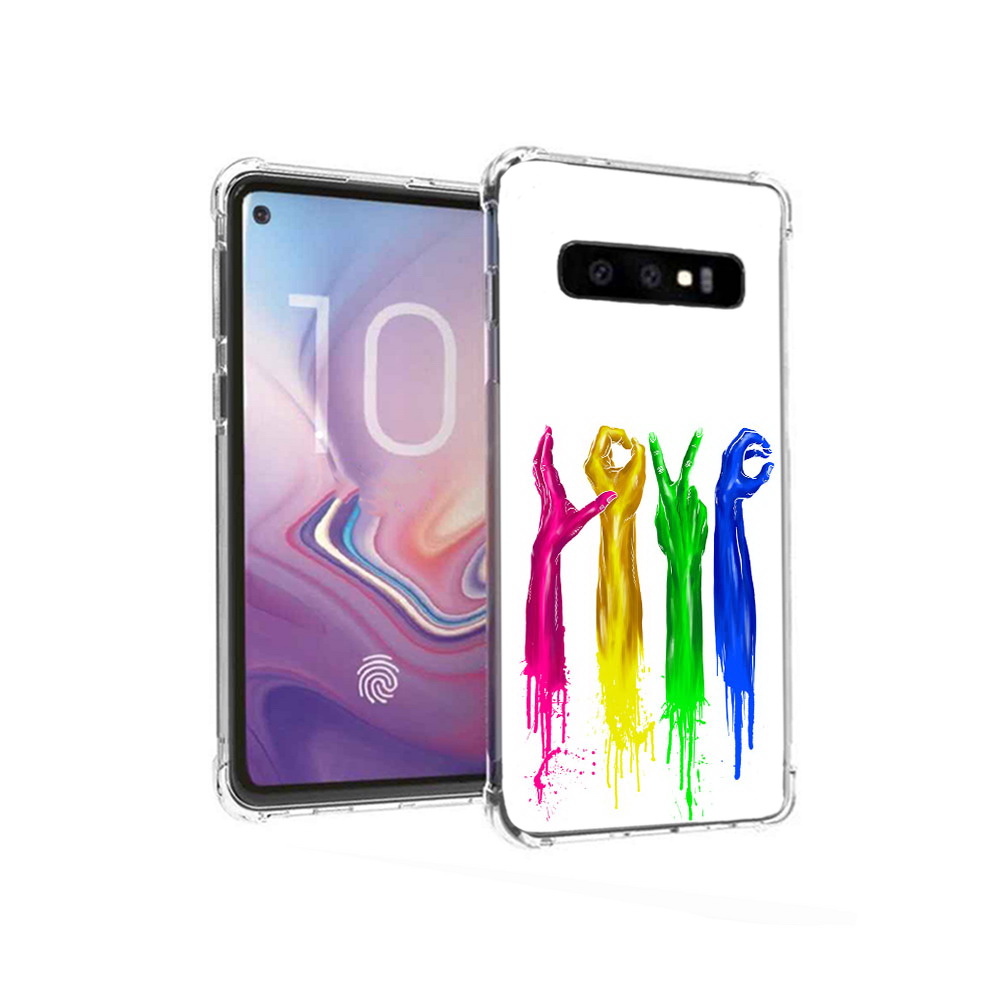 

Чехол MyPads Tocco для Samsung Galaxy S10 яркие руки love (PT125897.498.707), Прозрачный, Tocco