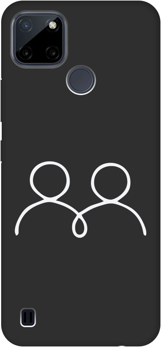 

Матовый чехол на Realme C21Y "Couple Lines W" черный, Черный;белый, 8511