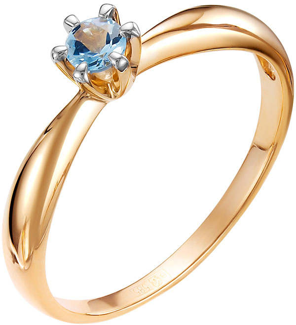 

Кольцо из красного золота с аквамарином р. 17 Vesna jewelry 1608-151-175-00, 1608-151-175-00