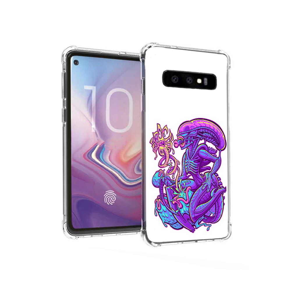 

Чехол MyPads Tocco для Samsung Galaxy S10 чужой фиолетовый цвет (PT125897.498.693), Прозрачный, Tocco