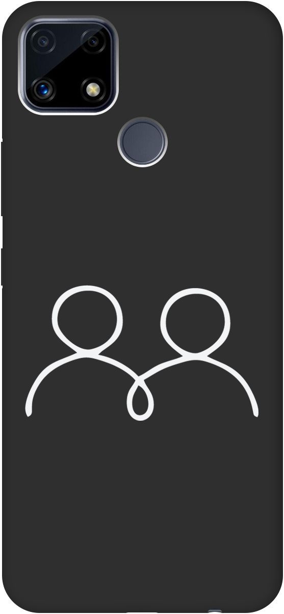 

Матовый чехол на Realme C25 "Couple Lines W" черный, Черный;белый, 8501