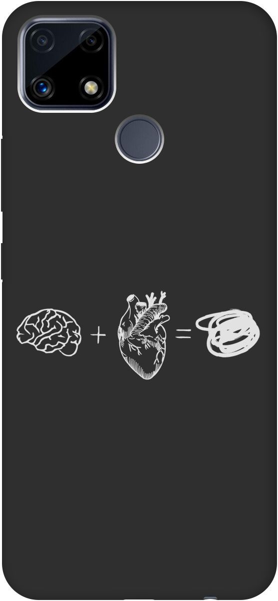 

Чехол на Realme C25 "Brain Plus Heart W" черный, Черный;белый, 8501
