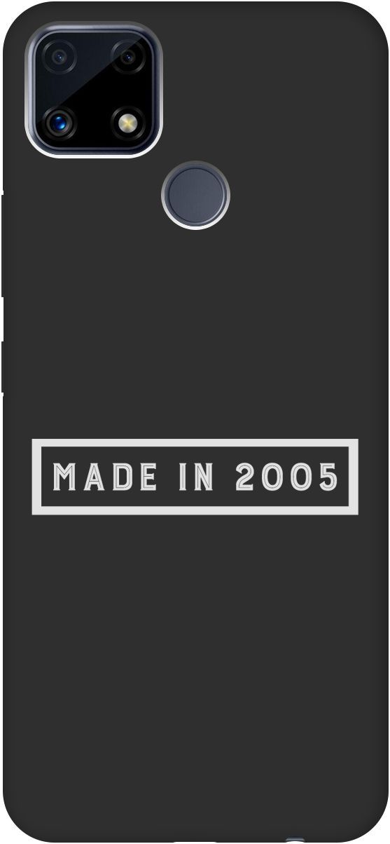 

Матовый чехол на Realme C25 "2005 W" черный, Черный;белый, 8501