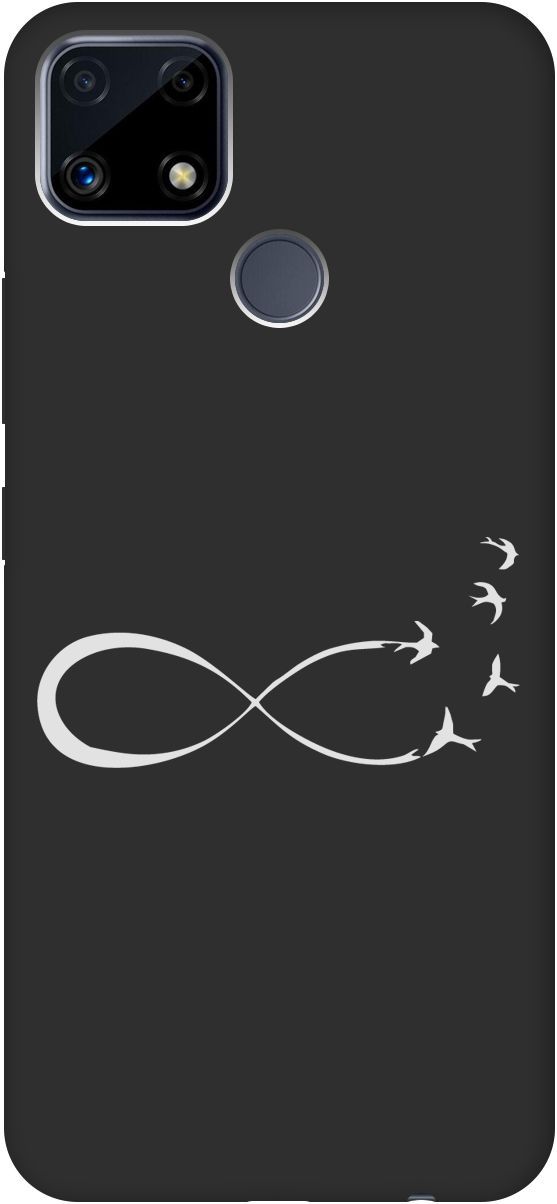 

Матовый чехол на Realme C25 "Infinity W" черный, Черный;серебристый, 8501