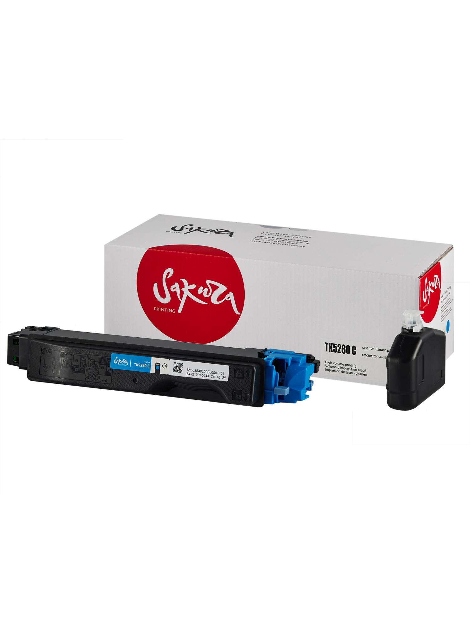 

Картридж для лазерного принтера SAKURA TK5280C SATK5280C Blue, совместимый, Синий, TK5280C