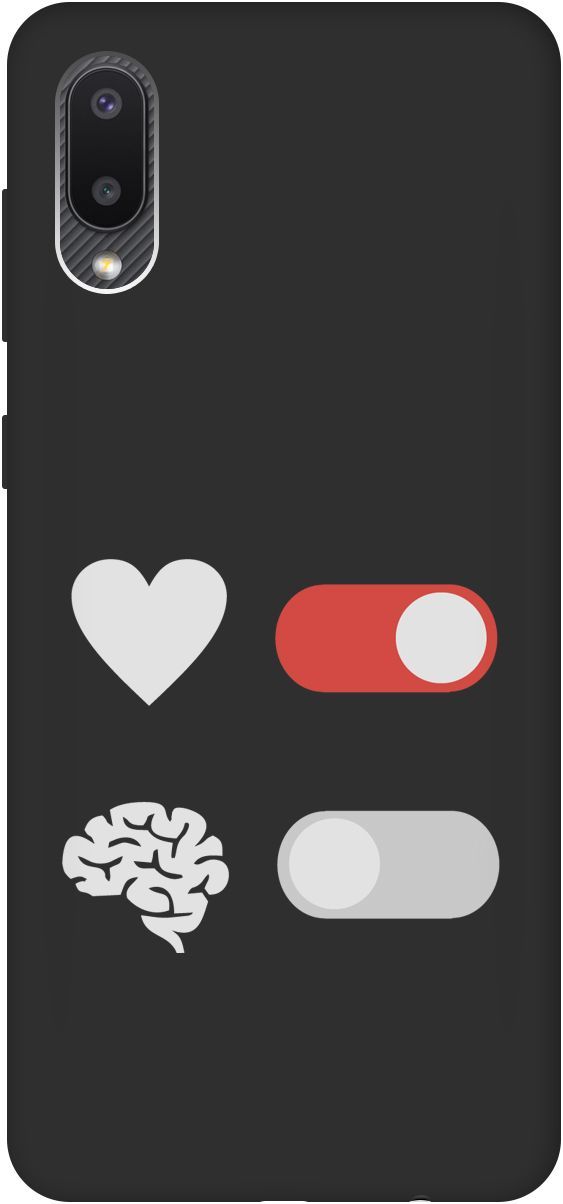 

Матовый чехол на Samsung Galaxy A02 "Brain Off W" черный, Черный;белый, 8402