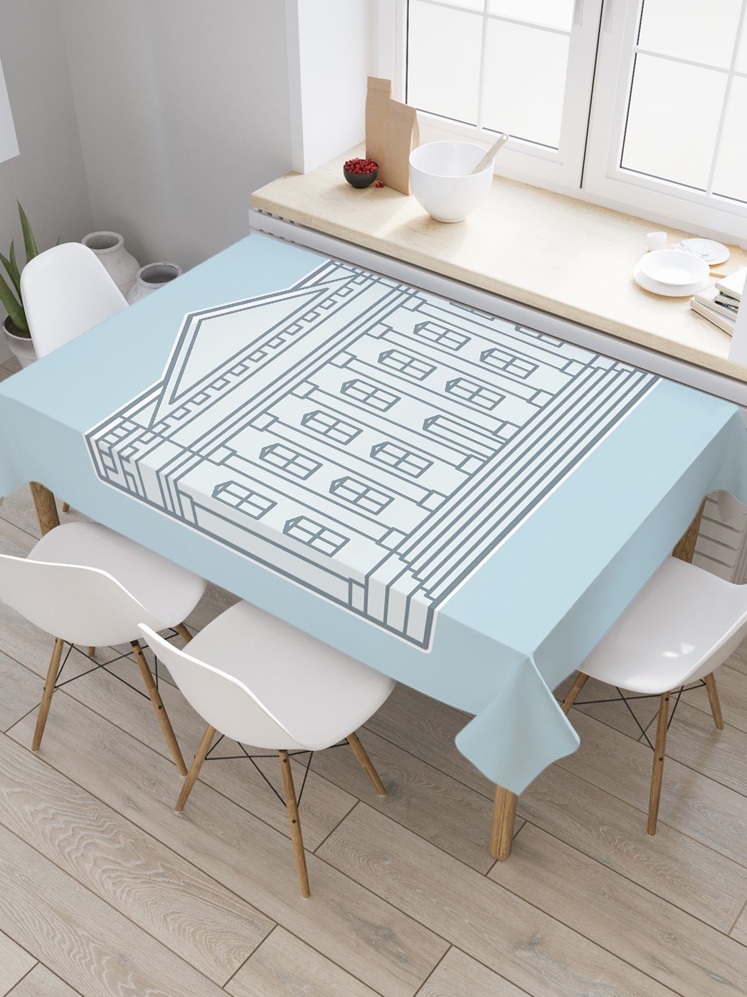 

Скатерть прямоугольная JoyArty "Векторный университет" из сатена, 120x145 см, Векторный университет