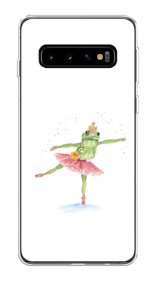 

Чехол на Samsung Galaxy S10 Plus "Лягушка-балерина", Зеленый, 27150-4