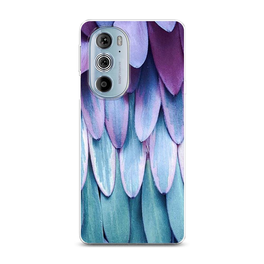 

Чехол на Motorola Edge 30 Pro "Синее перо", Фиолетовый;голубой, 243350-3