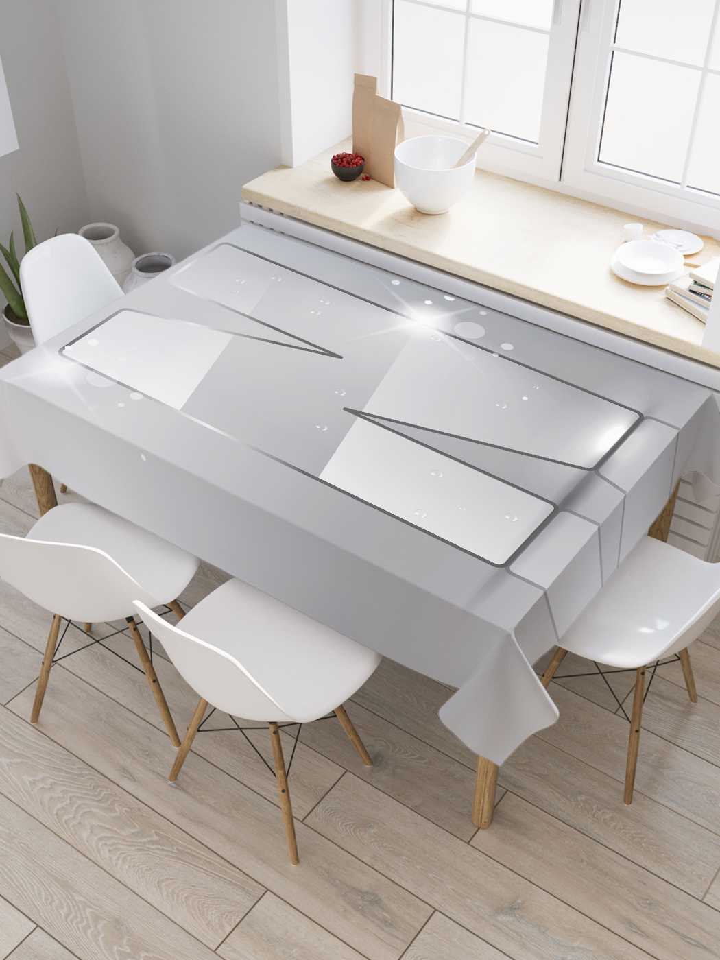 

Скатерть прямоугольная JoyArty "Сверкающая n" из оксфорда, 180x145 см, Сверкающая n