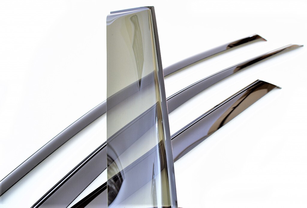 

Дефлекторы боковых окон Cobra Tuning на Toyota Highlander 3 2013 хромированный молдинг арт