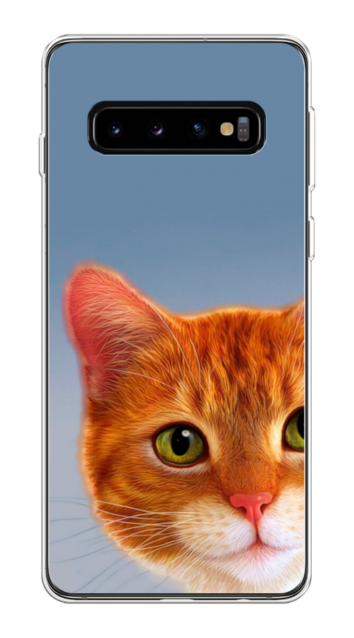

Чехол на Samsung Galaxy S10 Plus "Любопытный котик", Коричневый, 27150-1