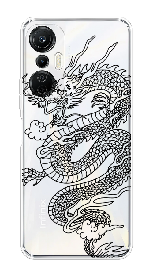

Чехол на Infinix Hot 20S "Большой китайский дракон", Черный;серый, 3103650-1