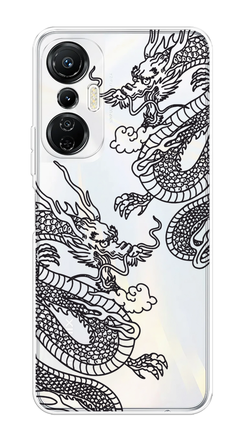 

Чехол на Infinix Hot 20S "Два китайских дракона", Серый;черный, 3103650-1
