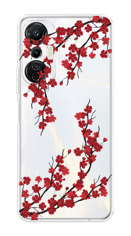

Чехол на Infinix Hot 20S "Красная сакура", Красный;черный, 3103650-2
