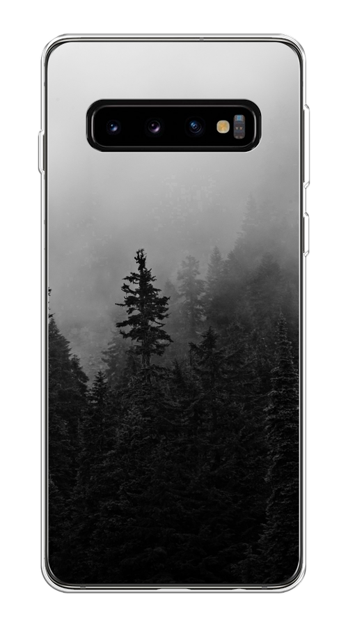 

Чехол на Samsung Galaxy S10 Plus "Туманный лес", Серый;черный, 27150-2