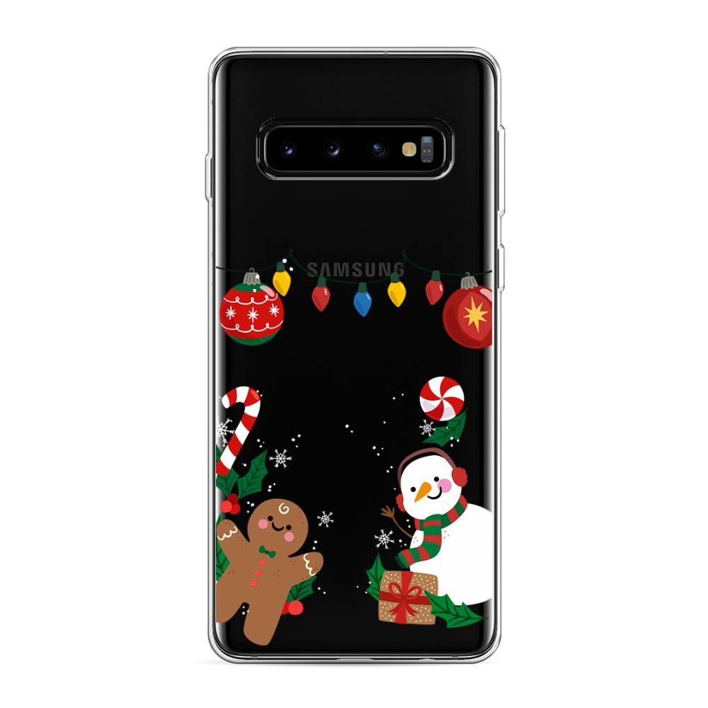 

Чехол на Samsung Galaxy S10 "Новогоднее настроение", Коричневый;красный;зеленый, 27050-5