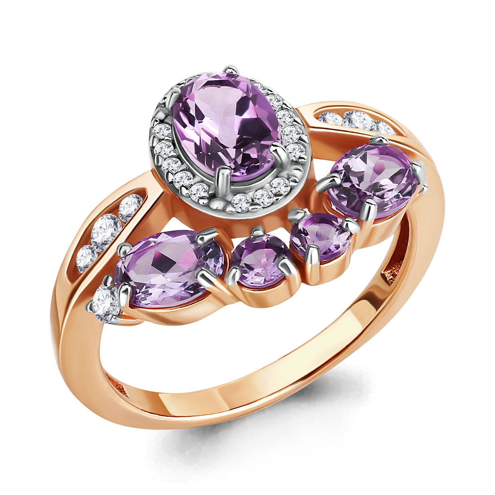 

Кольцо из серебра с аметистом Aquamarine Aquamarine 6906704А_925_з р, 6906704А_925_з