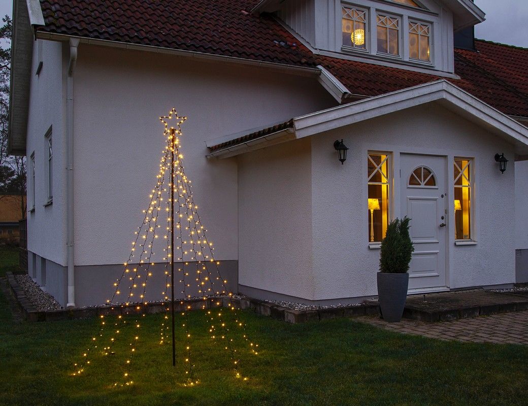 Светящееся украшение для дома и сада ЁЛКА SPIKY, 420 тёплых белых LED-огней, 2.35 м,