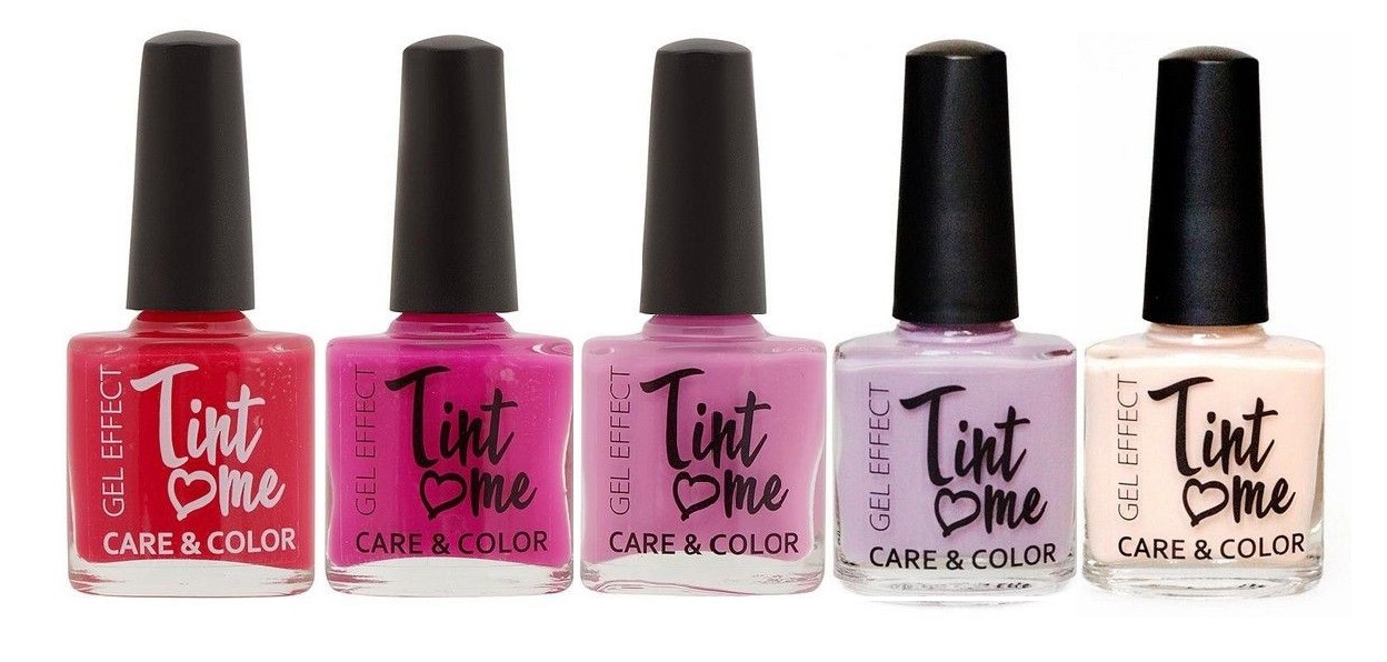 Набор лаков для ногтей Tint Me Care&Color (02, 18, 34, 43, 45), 5 шт.