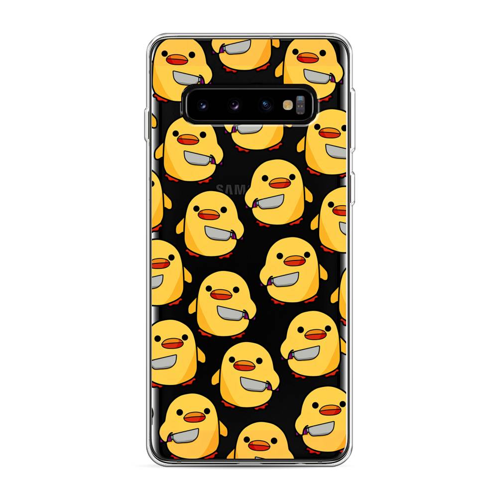 

Чехол на Samsung Galaxy S10 "Утка с ножом", Прозрачный;желтый;оранжевый, 27050-1