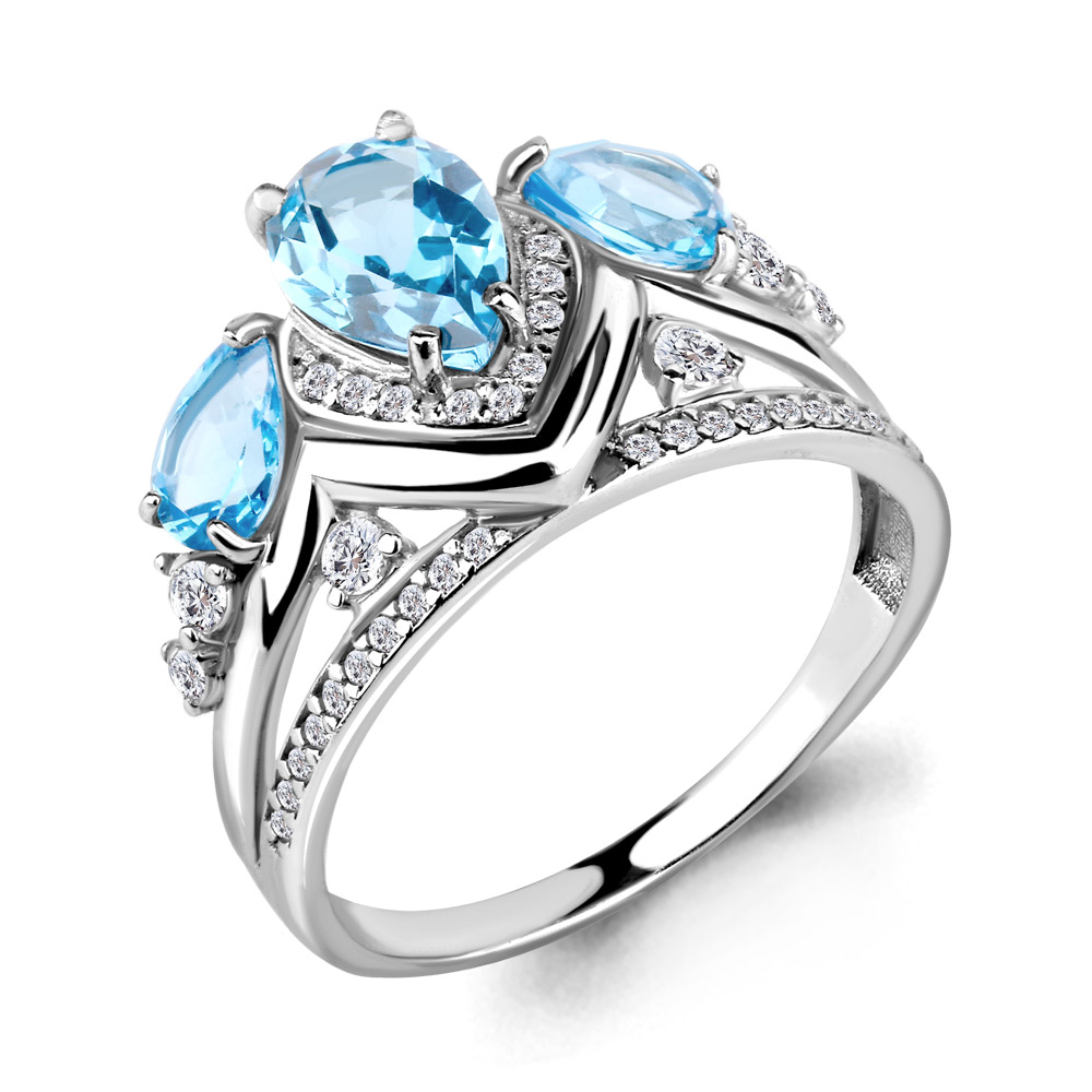 

Кольцо из серебра с топазом Aquamarine Aquamarine 6906302А_925_р р. 17, 6906302А_925_р