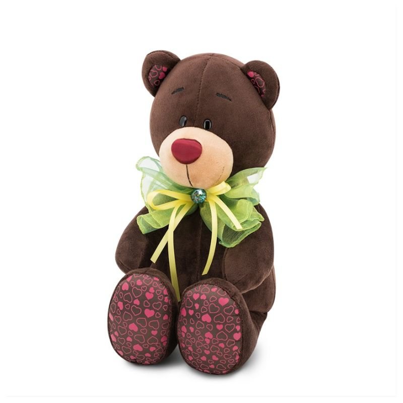 

Мягкая игрушка Медведь Choco зеленый бант, 25 см, ORANGE TOYS, Коричневый, C016/25