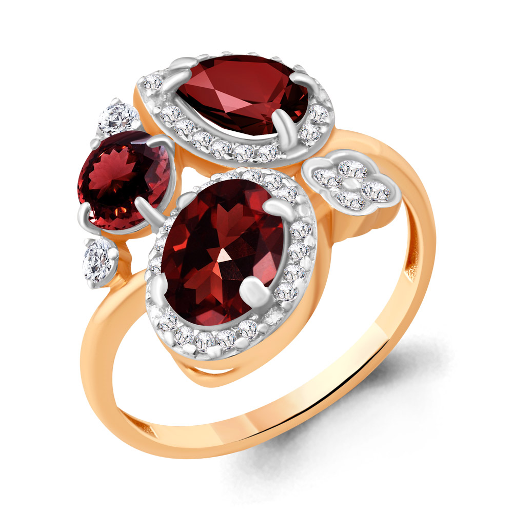 

Кольцо из серебра с гранатом Aquamarine Aquamarine 6904503А_925_з р, 6904503А_925_з