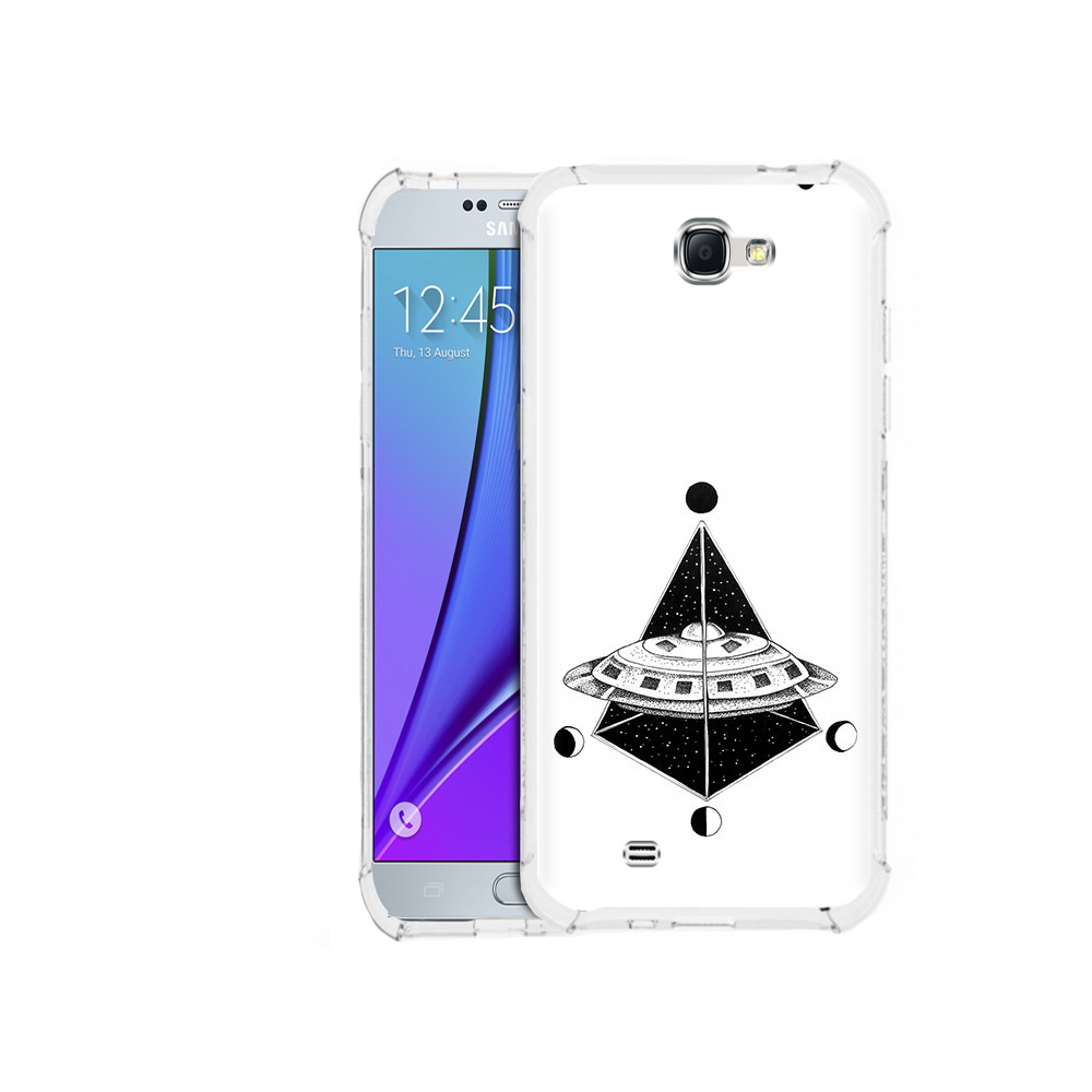 

Чехол MyPads Tocco для Samsung Galaxy Note 2 черно белая летающая тарелка, Прозрачный, Tocco