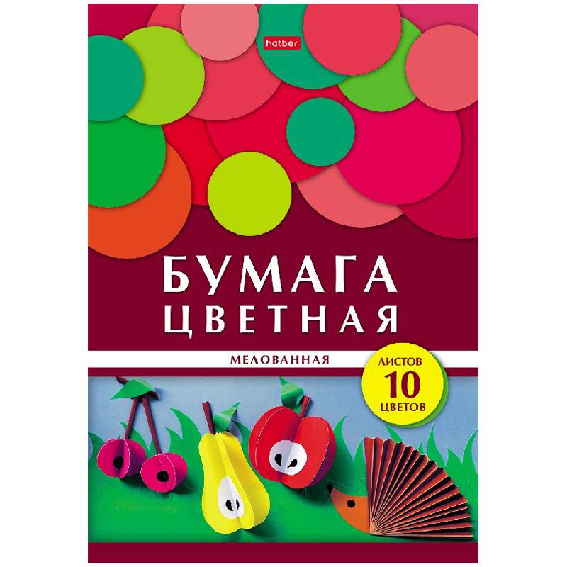 

Цветная бумага Hatber 343729, A4, набор 10 листов, 10 цветов (3 набора), Разноцветный