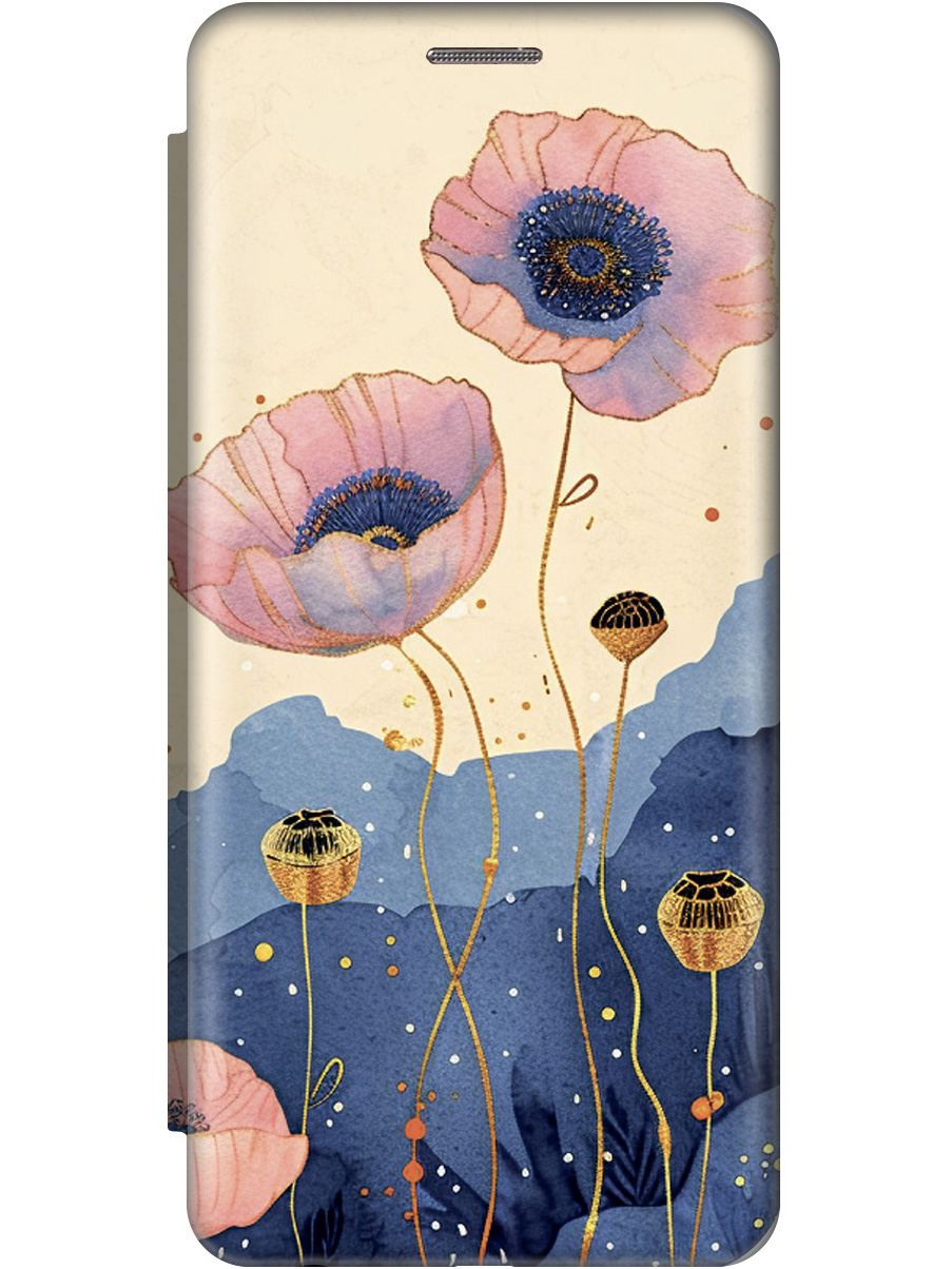 

Чехол-книжка на realme C15 / C25 с принтом "Восхитительные цветочки" золотой, Золотистый;бежевый;розовый;синий, 726149822