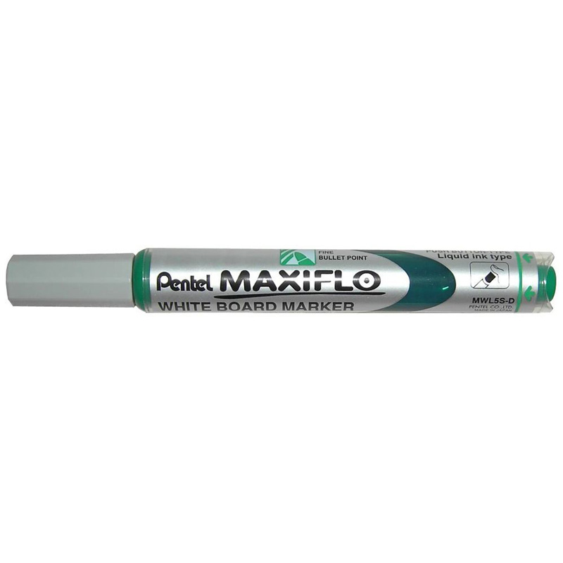 

Маркер для доски Pentel Maxiflo, 4 мм, перо пулеобразное, цвет зеленый