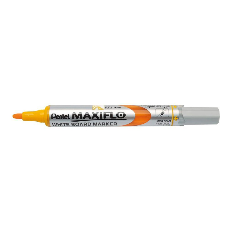

Маркер для доски Pentel Maxiflo, 4 мм, перо пулеобразное, цвет желтый