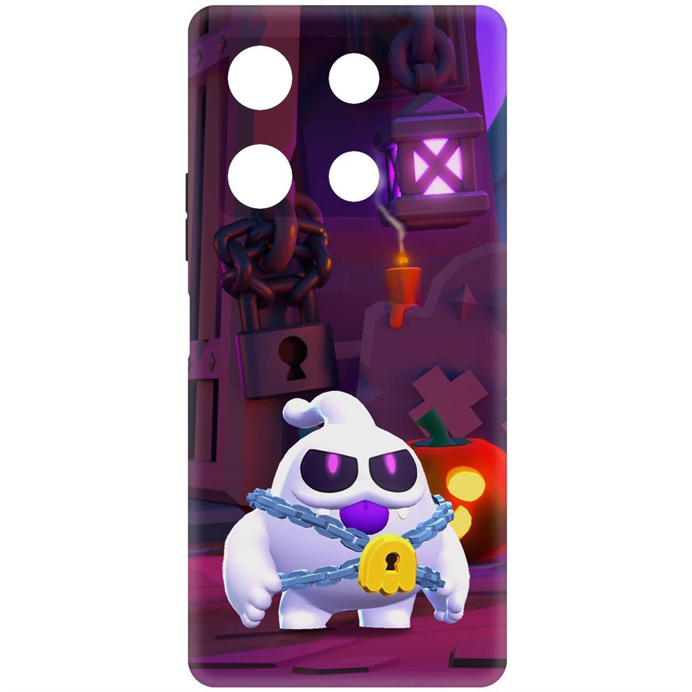 

Чехол-накладка Soft Case Brawl Stars - Призрак Скуик для Infinix Note 30 Pro черный