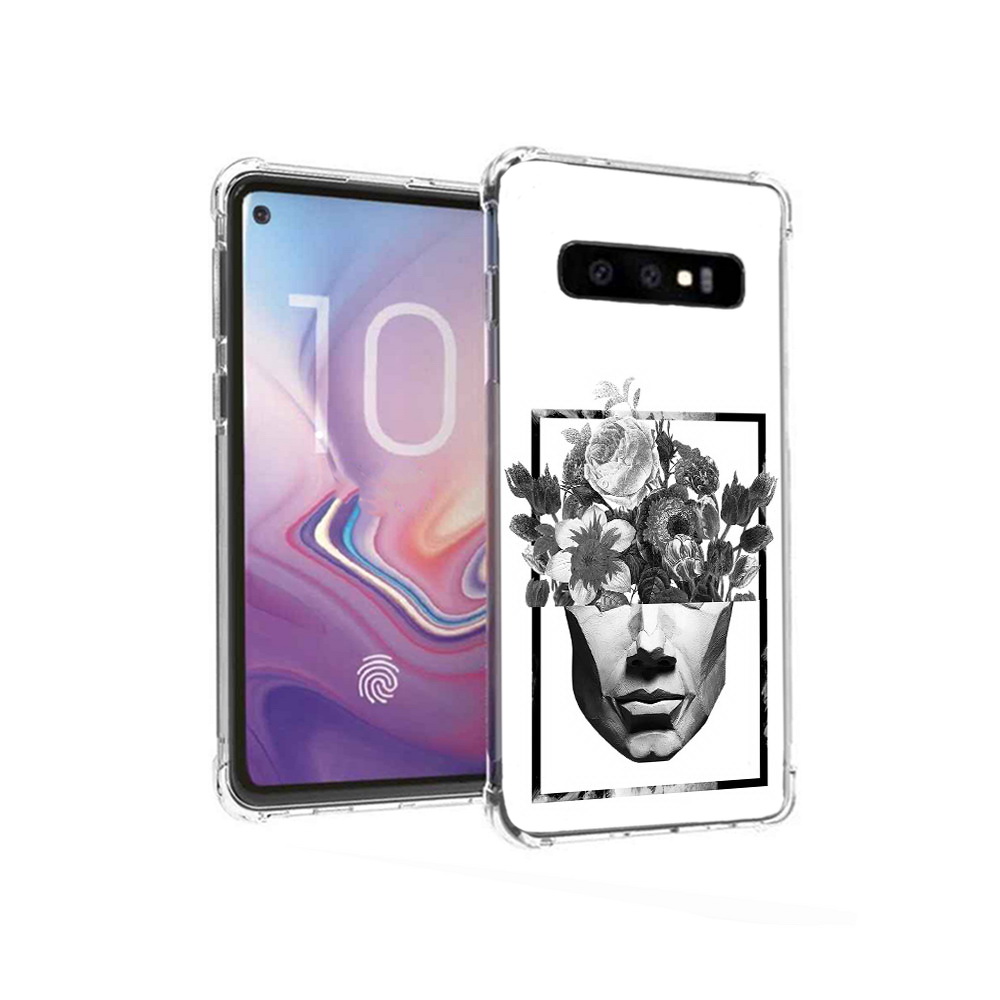 

Чехол MyPads Tocco для Samsung Galaxy S10 черно белая ваза в абстракции (PT125897.498.678), Прозрачный, Tocco