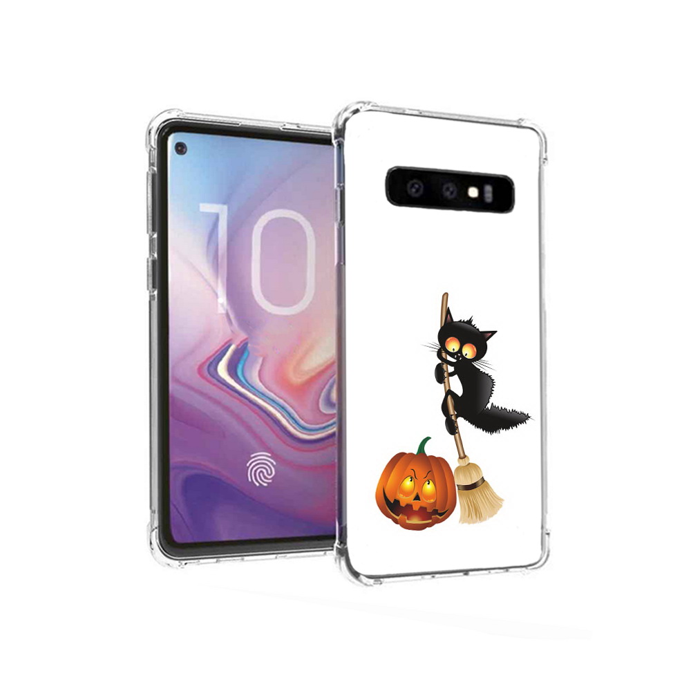 

Чехол MyPads Tocco для Samsung Galaxy S10 хэлуинский котик (PT125897.498.667), Прозрачный, Tocco