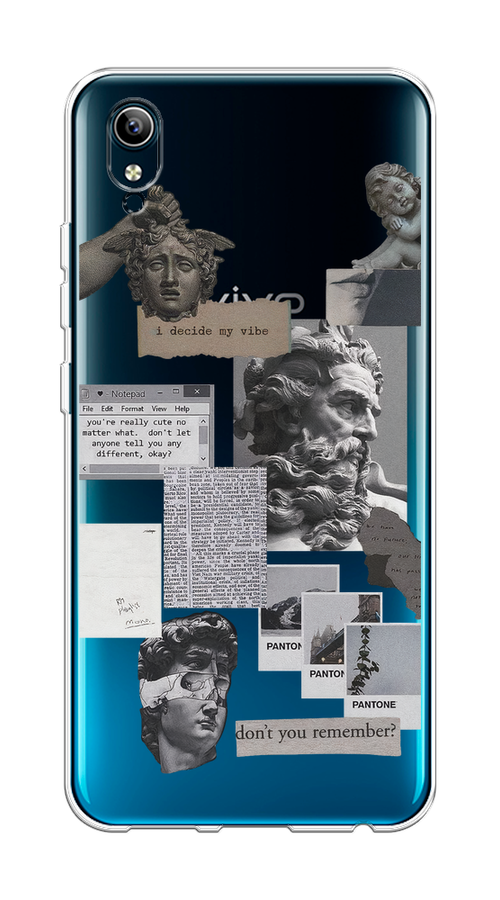 

Чехол на Vivo Y91c/Y1s "Коллаж греческие скульптуры", Бежевый;серый, 262850-1