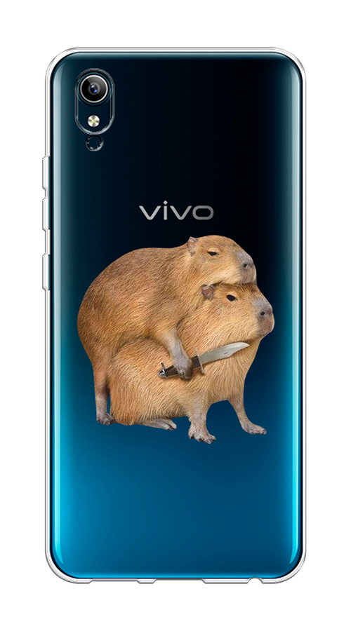 

Чехол на Vivo Y91c/Y1s "Капибара с ножом", Бежевый, 262850-1