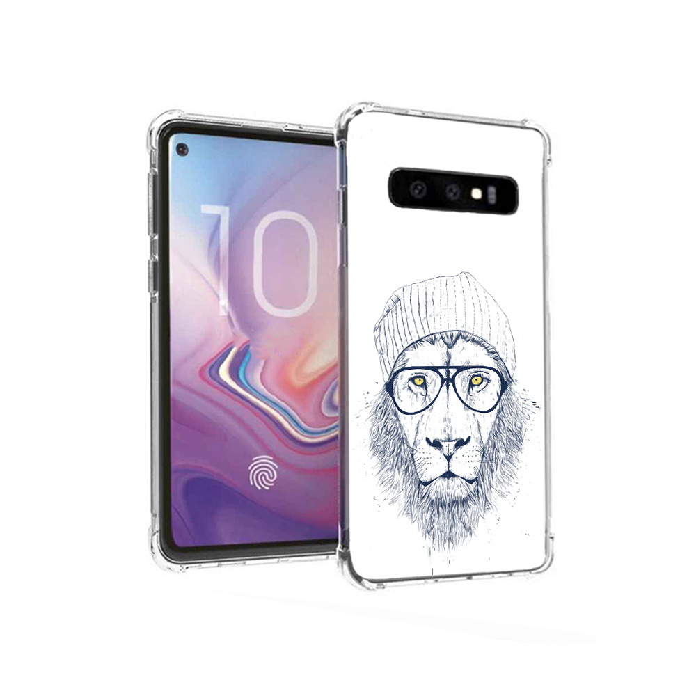 

Чехол MyPads Tocco для Samsung Galaxy S10 хиппи лев (PT125897.498.663), Прозрачный, Tocco