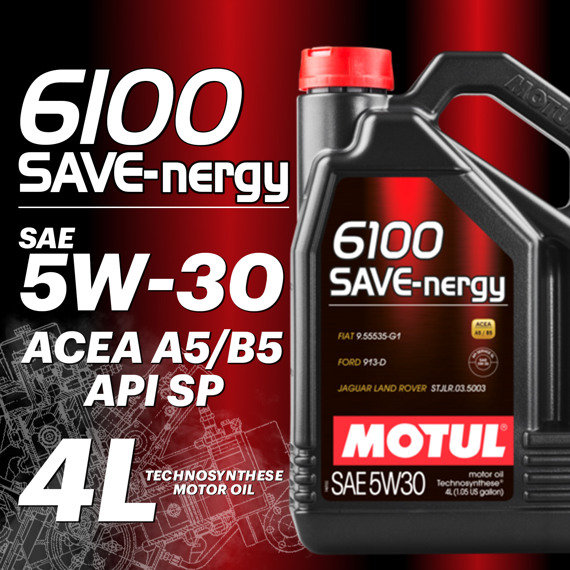 

Моторное масло MOTUL 6100 SAVE-NERGY 5W-30, 4л, 6100