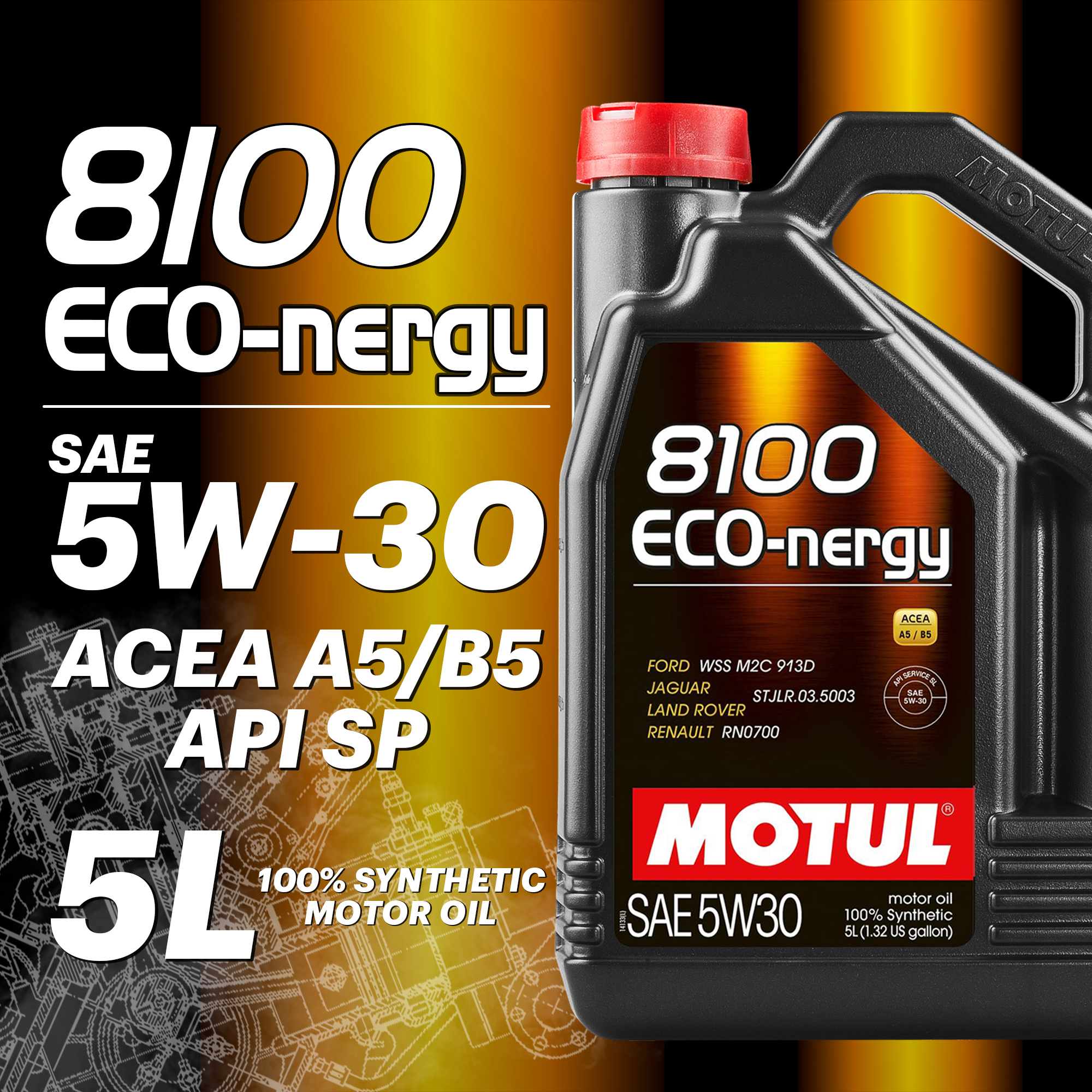 

Моторное масло MOTUL 8100 ECO-nergy 5W-30, 5л, 8100