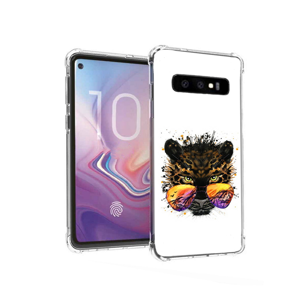 

Чехол MyPads Tocco для Samsung Galaxy S10 тропический леопард (PT125897.498.649), Прозрачный, Tocco