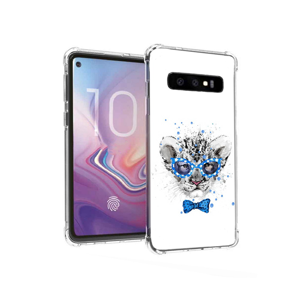 

Чехол MyPads Tocco для Samsung Galaxy S10 тигренок с бабочкой (PT125897.498.642), Прозрачный, Tocco