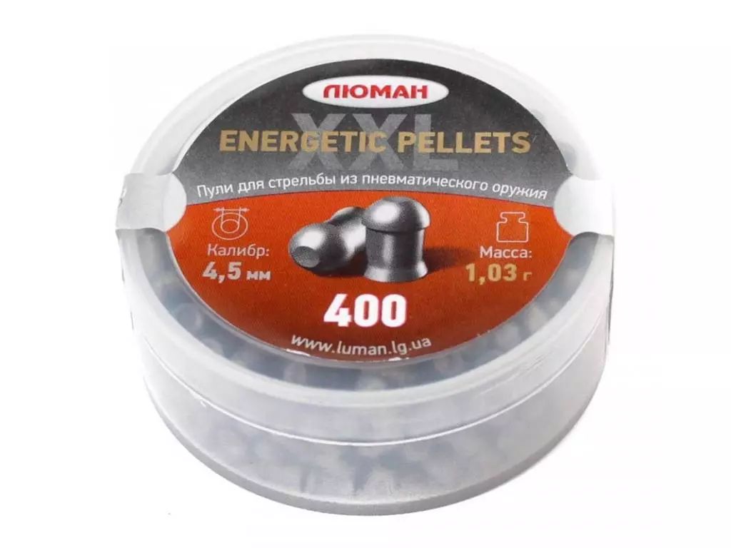 

Пули пневматические Люман Energetic Pellets 4,5 мм 1,03 грамма (400 штук), Серый