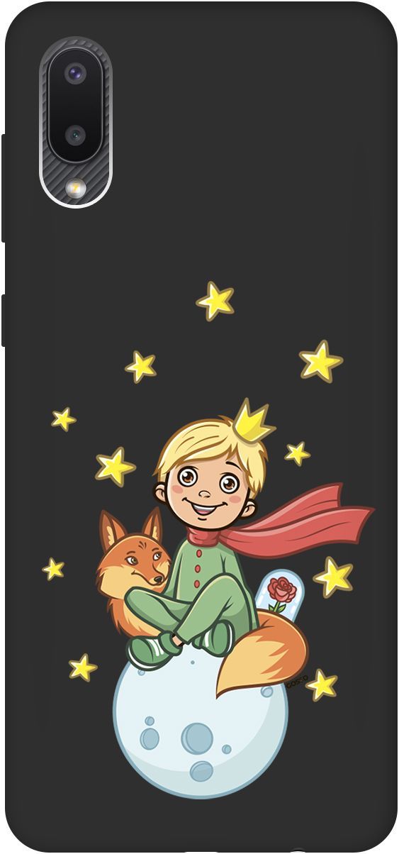 

Матовый чехол на Samsung Galaxy A02 "Little Prince" черный, Черный;бежевый, 2493