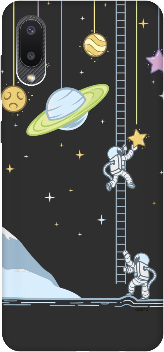 

Матовый чехол на Samsung Galaxy A02 "Ladder into Space" черный, Черный;белый, 2493
