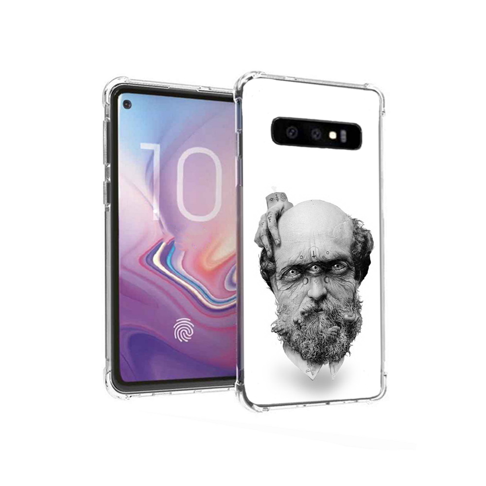 

Чехол MyPads Tocco для Samsung Galaxy S10 страшный бородатый мужчина абстракция, Прозрачный, Tocco