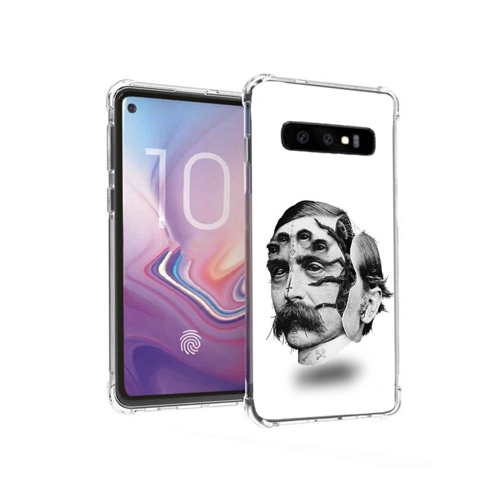 

Чехол MyPads Tocco для Samsung Galaxy S10 страшное лицо мужчины (PT125897.498.629), Прозрачный, Tocco