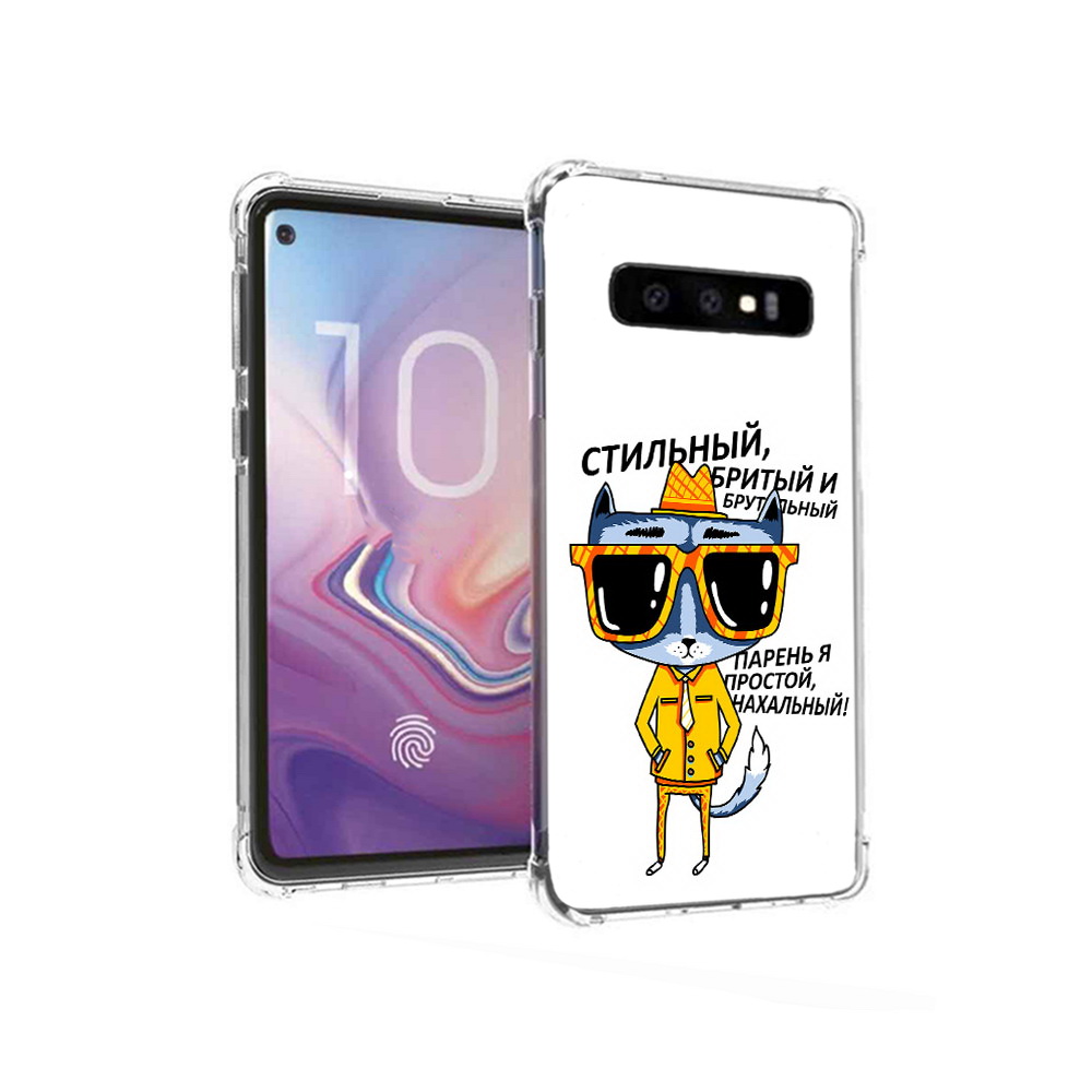 

Чехол MyPads Tocco для Samsung Galaxy S10 стильный кот (PT125897.498.625), Прозрачный, Tocco