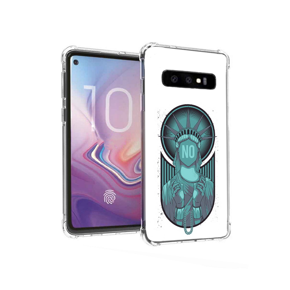 

Чехол MyPads Tocco для Samsung Galaxy S10 статуя свободы зеленый (PT125897.498.623), Прозрачный, Tocco